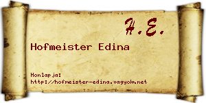 Hofmeister Edina névjegykártya